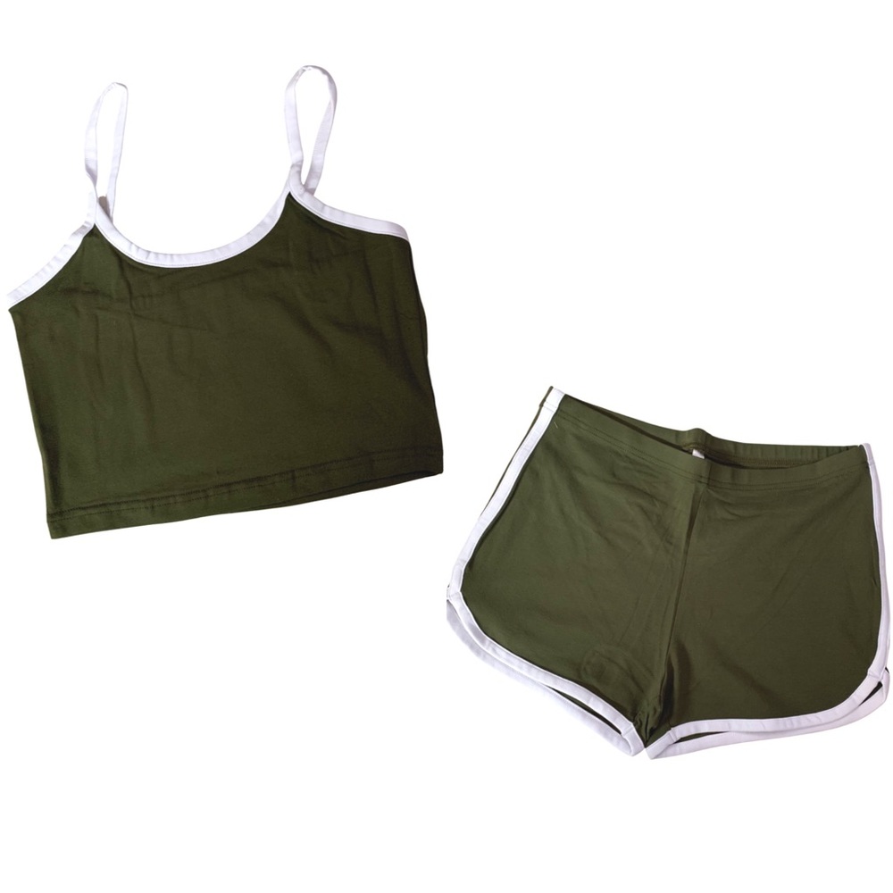 Two Piece crop tank top and shorts